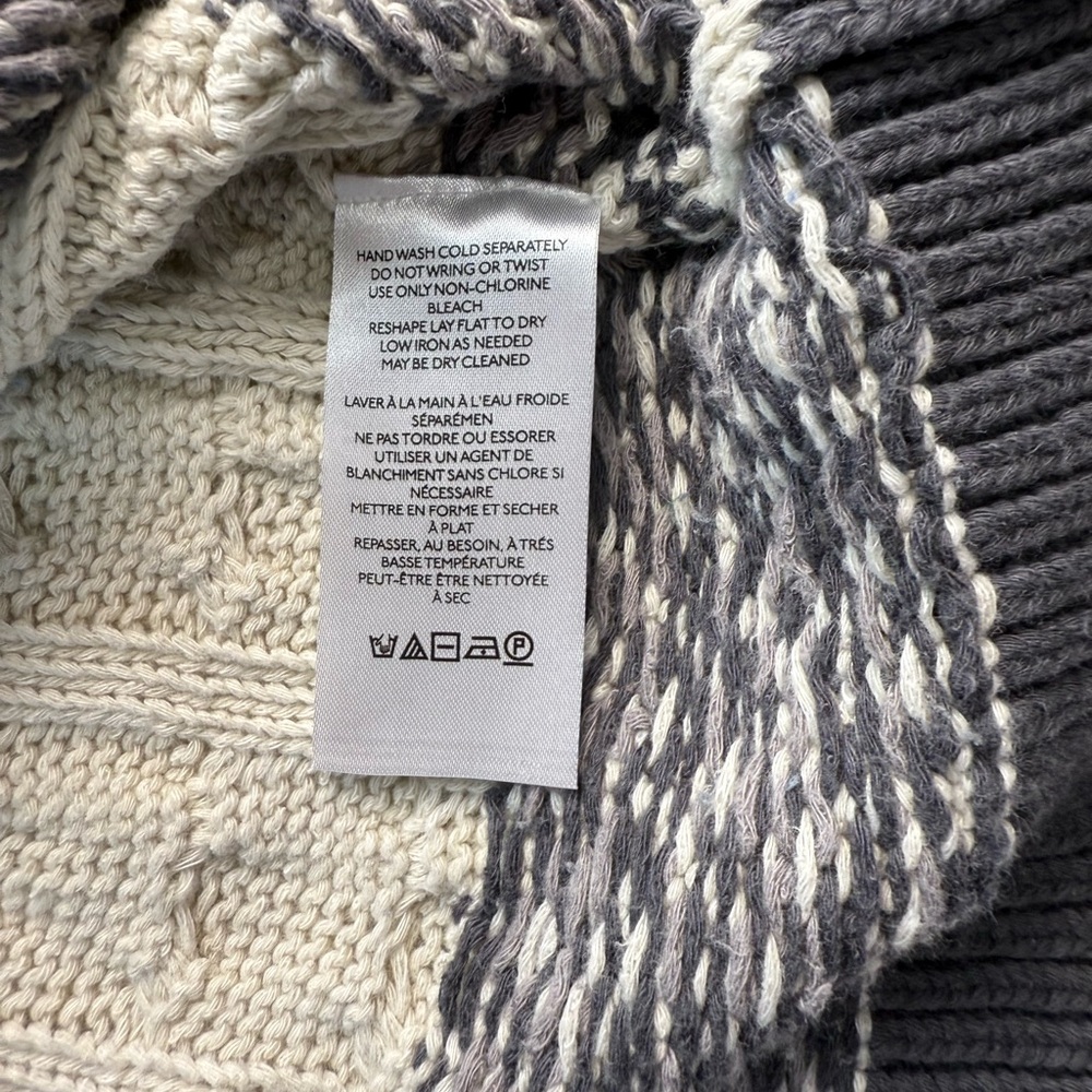 Anthropologie Cream Cable-Knit Sweater with Floral Embroidery - Picture 14 of 15